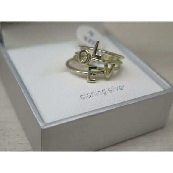 Vita Di Grazia Milano 925 Sterling Silver Sz 6 Gold Plated Love Stackable Rings - Picture 4 of 8